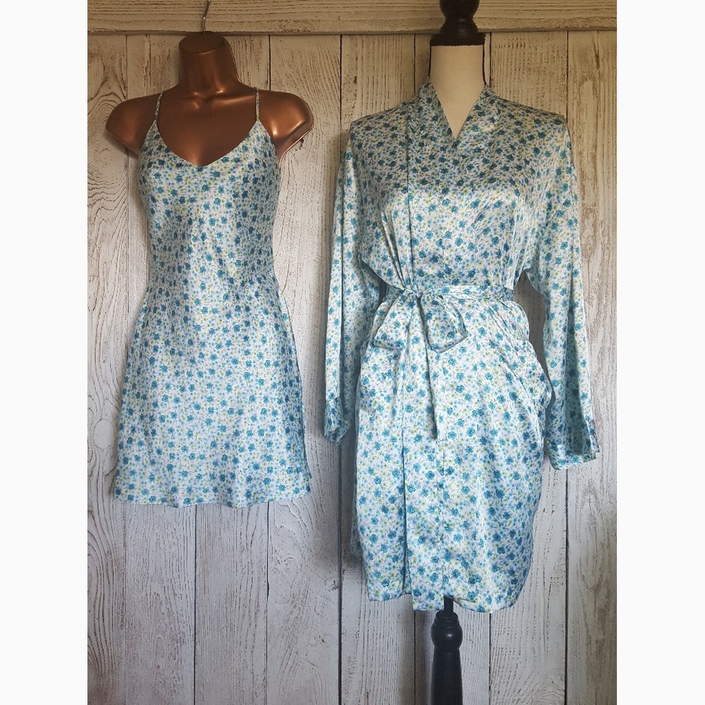 Victoria's Secret Matching Robe & Slip Dress Set